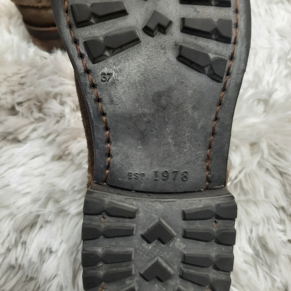 Bussola Suede Moto Ankle Boots Size 37 Green/Brown - Picture 7 of 11